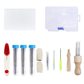 48Pcs Felting Needles Kit, 3 Sizes Wool Felt Needles, with Mat Scissors Finger Protectors Tweezers Felting Tool Set for DIY Toys Craft Make Felt Animals