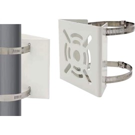 Set of 2 Security Camera, Mounting Hardware, Poles, Mounting Hardware, Surveillance Camera, Dummy, Cylinder, Prism, Outdoor, Stainless Steel Band Included