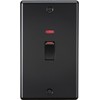 Knightsbridge 45A 2G DP Switch with neon - Matt Black