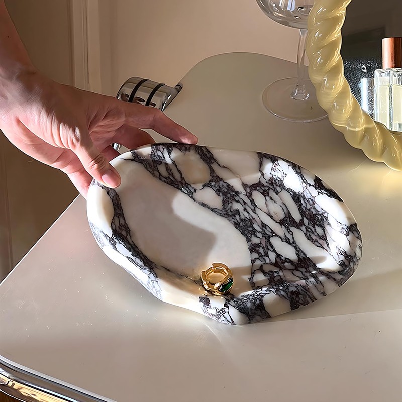 Artisanal Abode Real Luxurious Natural Marble Vanity Tray Genuine Marble