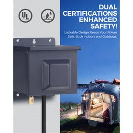 WILAWELS 30 Amp Power Outlet Box with Breaker, 125V NEMA TT-30R Outlet, Weatherproof Receptacle, Lockable Electrical Box, For RVs, Cars, Campers, Trailers, Motorhomes, UL Listed U62OB06