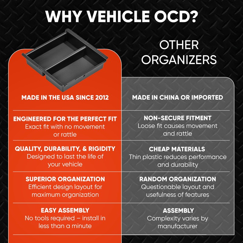 Vehicle OCD - Center Console Organizer Tray for Toyota 4Runner