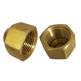 Legines Brass Flare Cap, 5/8" Tube OD, SAE 45 Degree Flare Fitting, Pack of 2