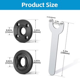 Angle Grinder Spanner Wrench Flange Nut - 1PC 140mm Angle Grinder Flange Wrench and 4PCS Flange Nuts