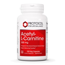 PROTOCOL FOR LIFE BALANCE Protocol Acetyl- L-Carnitine 500mg - Energy Supplement, Nerve, and Brain Support - 100 Veg Caps