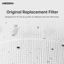 WISESKY WSP360 Pre-Filter Replacement for W-Cat Air Purifier Capture Cat Fur and Large Particles, Compatible with True WiseHEPA Air Filter,10 Packs, White