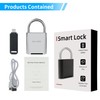 KENRONE Fingerprint Padlock, Biometric Smart Lock, Silver, Waterproof Locker Lock