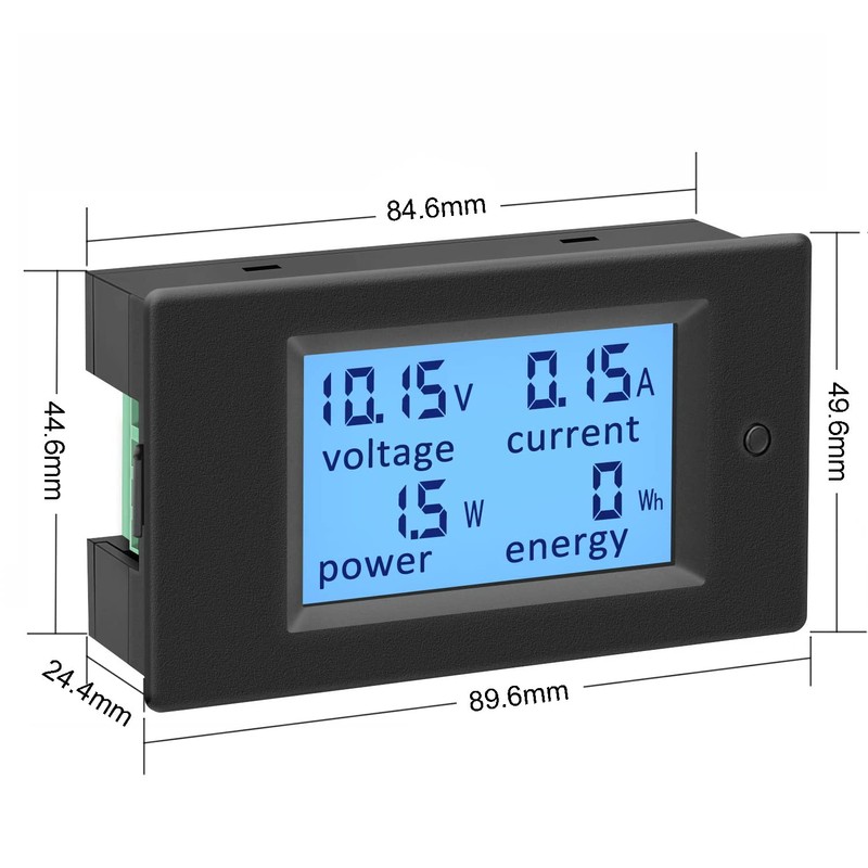 KETOTEK Voltimetro Amperimetro Digital DC 6.5-100V 20A 12V, Medidor de
