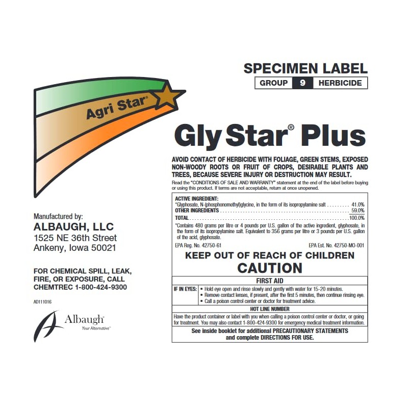 Gly Star Plus Herbicide (2.5 Gallons)- by Albaugh, Glyphosate Concentrate