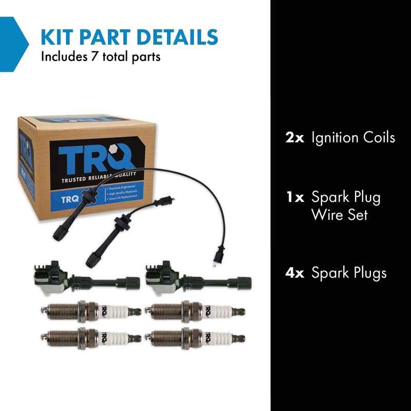 TRQ Ignition Coil and Spark Plug Kit 7 Piece Iridium