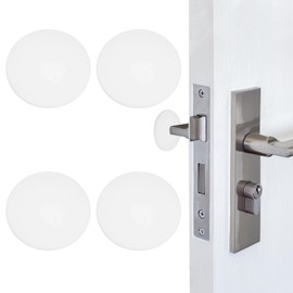 PATIKIL 2 Inch Door Stoppers for Wall Protector, 4 Pcs Silicone Door Knob Bumpers Strong Adhesive Round Wall Shield Cushion for Doors Handle Cabinet Furniture, White