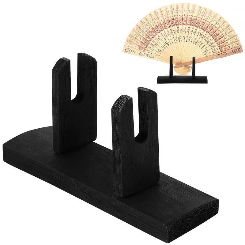 VOSAREA Bamboo Japanese Folding Fan Stand Holder Handheld Fan Display