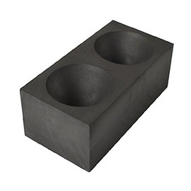 Double Cavity Graphite Gold Conical Cone Mold 2" x 1-1/2" for Casting Smelting Metals Separating Impurities Black Sand Assaying Molds