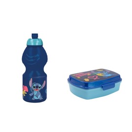 ALMACENESADAN, 5015 Back to School Set - Consists of 400ml Sports Bottle and Rectangular Multicoloured Sandwich Maker - Reusable, BPA Free
