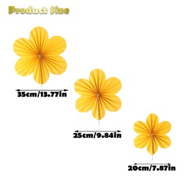 Paper Flowers, Paper Fans 20 cm, 25 cm, 35 cm, 3 Colours Wedding Fans with Accessories, Hanging Flowers Decoration, Reusable Wedding Party Background for Birthdays, Christmas, Home Decor, Pack of 9