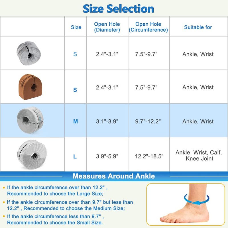 Zelen Foot Elevation Pillow Ankle Wedge Heel Elevator Cushion Foot
