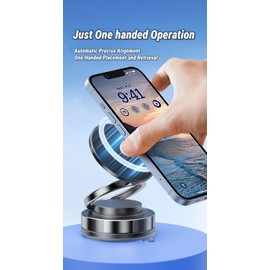 [2025 Upgraded] Mernard Magnetic Phone Holder Mount with Vacuum Suction Base, 360° Rotatable & Foldable Car Phone Mount for Dashboard/Windscreen/Desk