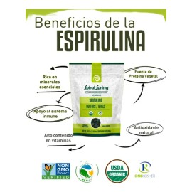 Alga Spirulina Máxima Orgánica 500 Bolitas Espirulina 3pack                                                                                           
