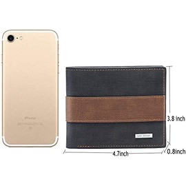 TUQI Cartera Hombre Minimalista - Billetera para Caballero con Ventana DNI, Monedero y Organizador de Tarjetas Carteras Elegantes con Portamonedas Regalos Masculinos de Lujo (Negro Clásico)