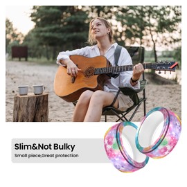 [1 Pcs] Silicone Ring Cover for Oura Ring Gen3/ULTRAHUMAN Ring AIR/RingConn Smart Ring,Elastic Silicone Colorful Pattern Ring Case for RingConn Smart Ring Working Out (StarryNight, S)