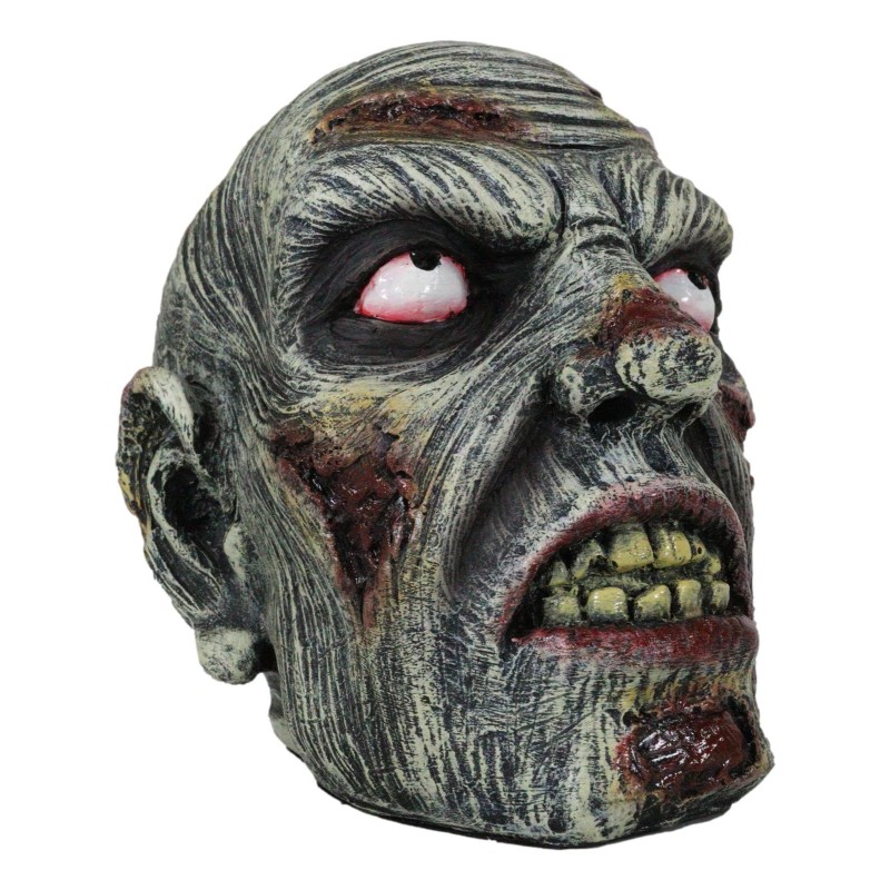 Apocalypse Zombie Undead Walker Skull With Peeling Flesh Rotten Teeth