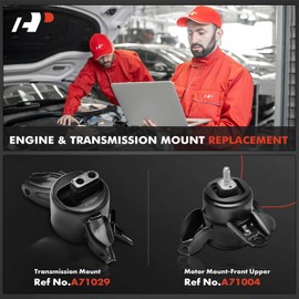 A-Premium 2PCS Engine Motor Mount Transmission Mount Kit Compatible with Hyundai Elantra 2011-2016, Accent 2012-2017, Veloster 2012-2014 & Kia Forte, Forte5 2014, Rio 2012-2017, Automatic Transmission