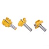 3Pcs Rail and Stile Router Bit Hardened Steel 1/2in Straight