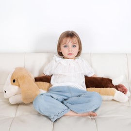 MMguai 40'' Large Dog Sleeping Long Plush Pillow Toy, Soft Beagle Dog Stuffed Animals, Big Puppy Plushies Cute Doll Gift for Kids Girls Boys, Birthday