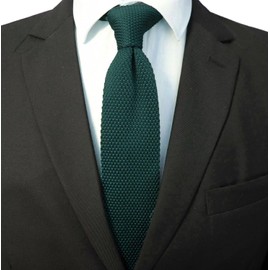 Elfeves Men Dark Ivy Green Versatile Style Knit Neck Ties Hunter Green Long Woven Smart Soft Neckwear Business