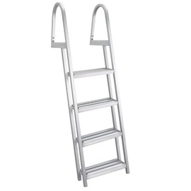 RecPro Marine Aluminum Removable Boarding Ladder | 76" Height | Heavy Duty | 300 lb Capacity | (4 Step)