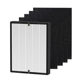 Replacement Filter Set For A-len A350 & A375 Air Purifiers: Part No BF25A H13 True and Activated carbon Filter, 1+4 Pre-Filters