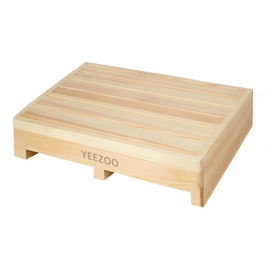 Wooden one Step Stool- Solid Pine Wood Step Riser with Non-Slip Pads, Wood Step Stool for Elderly Adults, high Bed, Bathroom, Kitchen (23.6" L*15.7" W*3.9" H, Natural, 400LBs Capacity)