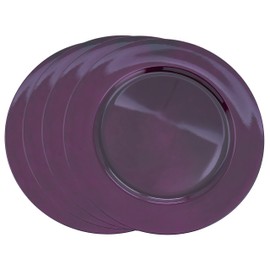 SARO LIFESTYLE Charger Plates with Classic Design (Set of 4) eggplant