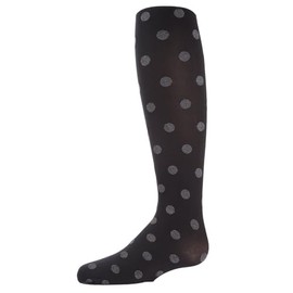 MeMoi Polka Spot Girls Opaque Tights Black 10-12