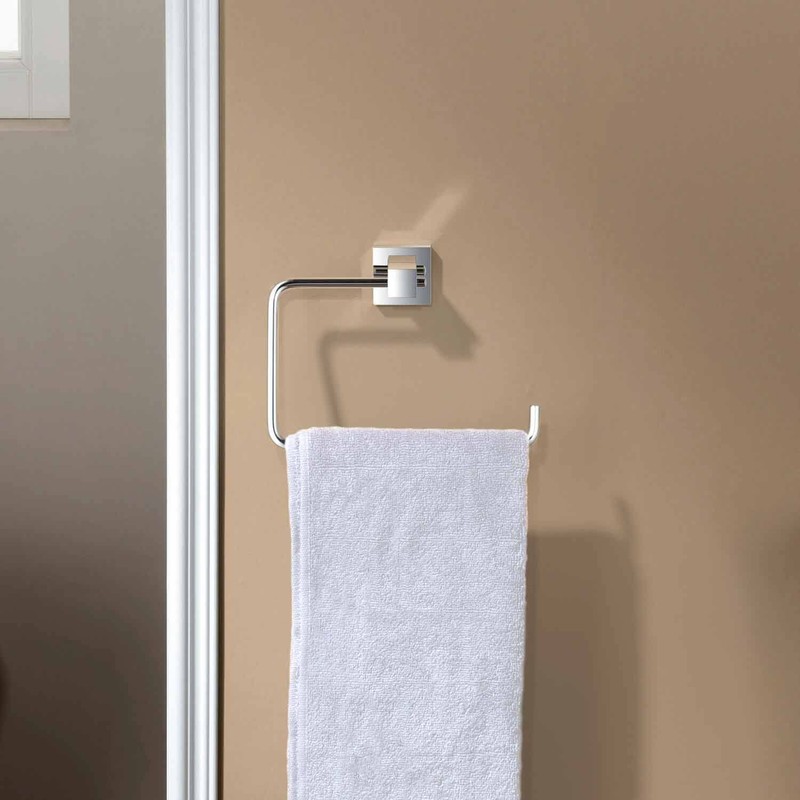 KIBI Cube Bath Hand Towel Ring, Modern Bathroom Towel Holder,