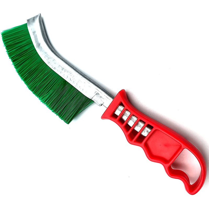 Kombi Stiff Brush PVC Nylon Curved Wavy Wires Metal Back