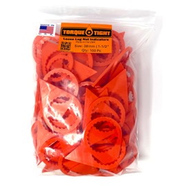 Torque-Tight™ 1.5" | 38mm Loose Lug Nut Indicators – Visual Safety Markers for Wheel Torque – Commercial Fleet & Trailer Use – Made in USA (Orange) - 100 Pack