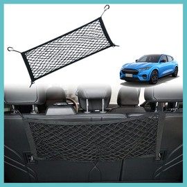 BestEvMod for Mach E Accessories Envelope Style Trunk Cargo Net Stretchable Trunk Organizer Cargo Net Elastic Mesh with Hooks Compatible with Mustang Mach-E 2021 2022 2023 2024Accessories2