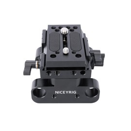 NICEYRIG 15mm Rod Rail Riser Support System for Manfrotto Standard, 29mm Height Adjustment Universal for DSLR Shoulder Rig, Lens Support, Follow Focus - 546
