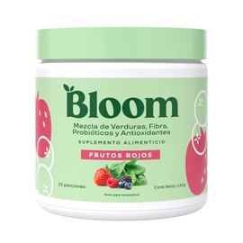 Polvo Verde de Super Greens de Bloom Nutrition - Probióticos y Enzimas Digestivas con Spirulina y Chlorella para la Salud Intestinal (Frutos Rojos)