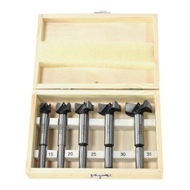 Forstner Drill Bit Set Woodworking Drill Bit Set 5-Piece Forstner Drill Bit Diameter 15-35 mm Forstner Drill Bit Set with Storage Case Carbide Woodworking Drill Countersunk Drill Bit for Wood