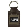 Schlüsselanhänger aus Leder, personalisierbar, personalisierbar, Julian, Silber, Einheitsgröße, Silber, Einheitsgröße