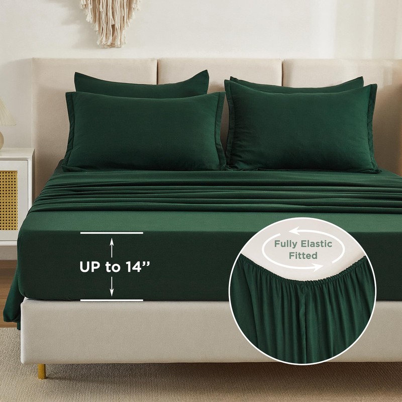 Litanika California King Comforter Set Dark Emerald Green - 7