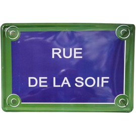 Blechschild "Rue de la Soif" – Ambiente Paris Vintage – 30 x 20 cm – Deko Bar oder Küche