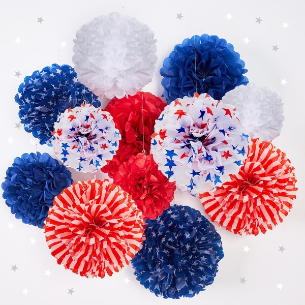 EASY JOY Red White Blue 4th of July Patriotic Decorations