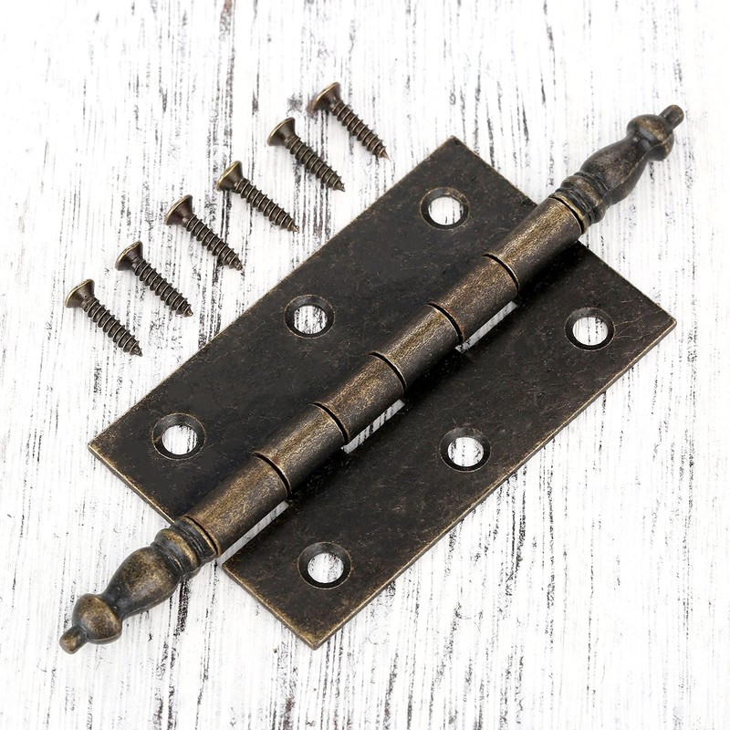 Dophee 2Pcs 127x44mm Antique Bronze 6 Holes Hinges for Vintage
