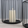 Cage Candleholder Set Matte Black Metal Cylinder Modern Simple Bird