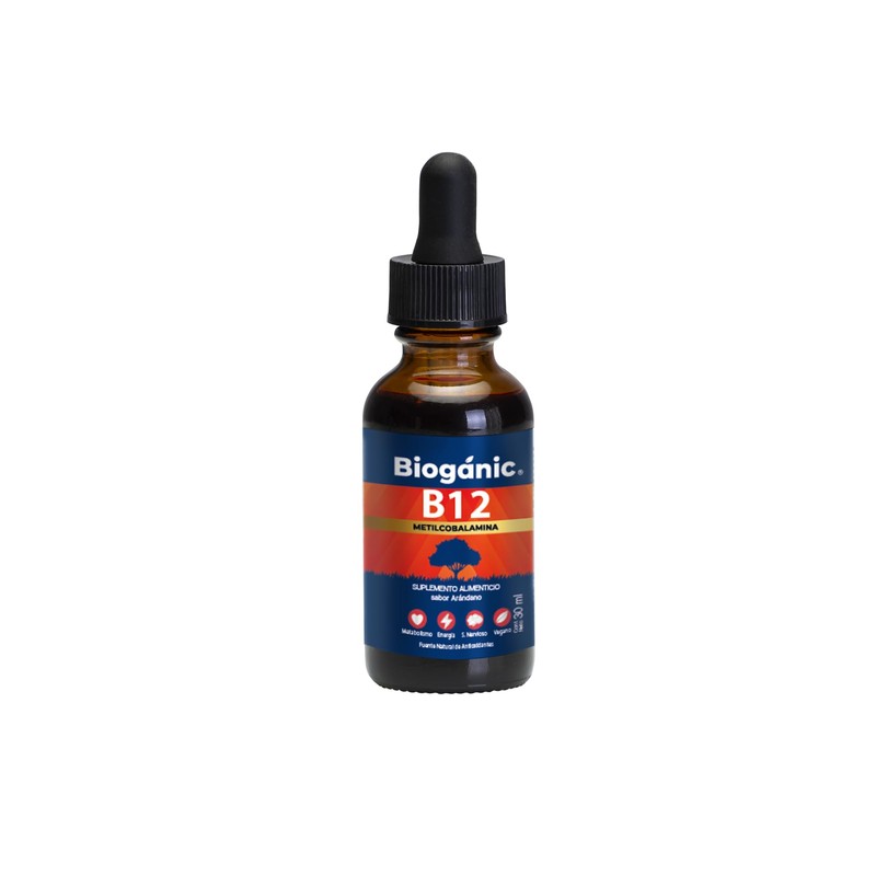 Vitamina B12 Líquida Sublingual Bioganic | Metilcobalamina | Suplemento Alimenticio