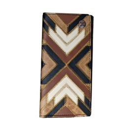 HOOEY Leather Men’s Western Rodeo Wallet (Patchwork - Brown/Black)