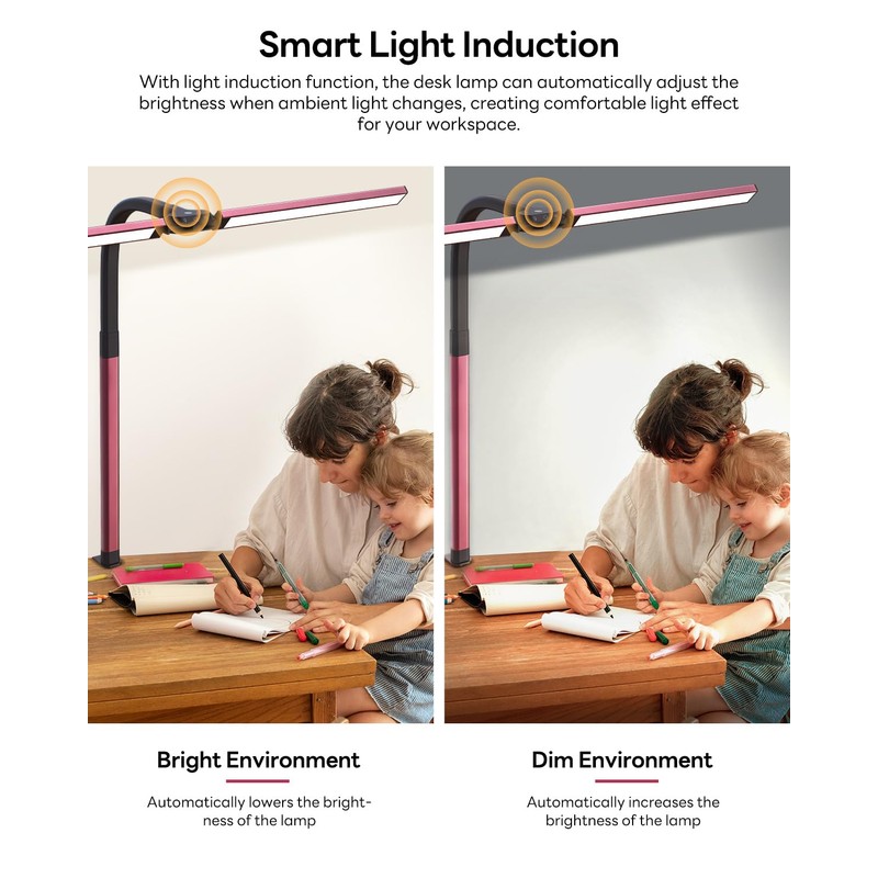 LED Desk Lamp for Home Office, Eye-Caring Desk Light with